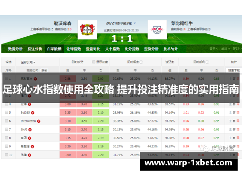 足球心水指数使用全攻略 提升投注精准度的实用指南