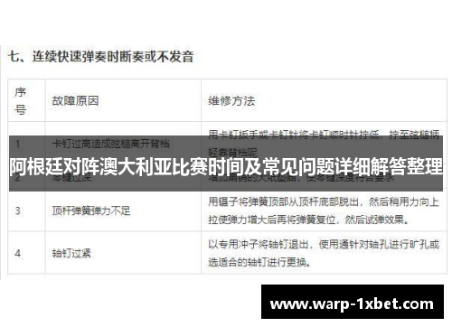 阿根廷对阵澳大利亚比赛时间及常见问题详细解答整理 阿根廷对阵澳大利亚比赛时间及常见问题详细解答整理
